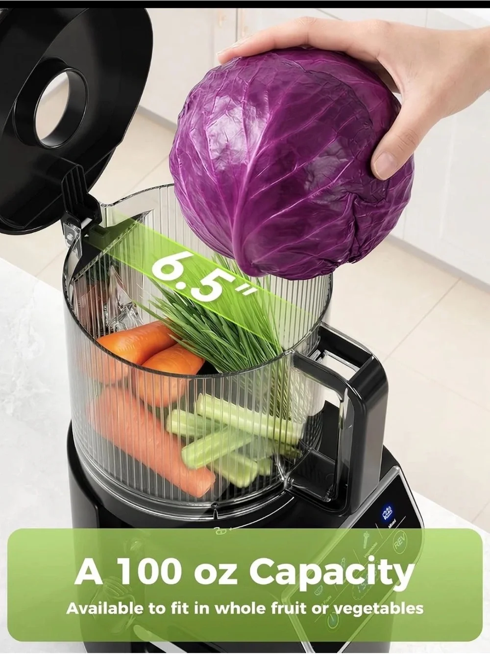 3-in-1 Cold Press Juicer Machine Smart Touch Masticating Juicers Whole Fruit &